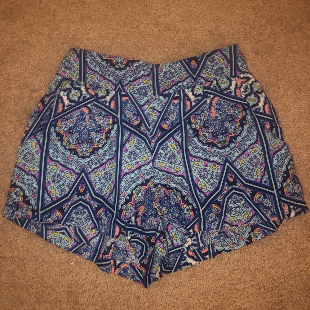 Paisley print chiffon shorts